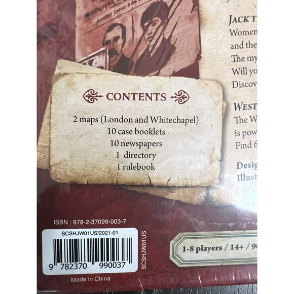 Sherlock Holmes Jack the Ripper Board Game 2020 Space Cowboys, New and Sealed - Picture 4 of 9